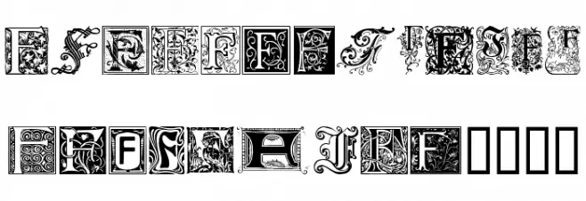 Ornamental Initials F Шрифта ВЕРХНИЙ