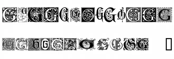 Ornamental Initials G 字体 大写