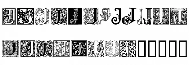Ornamental Initials J Schriftart Groß