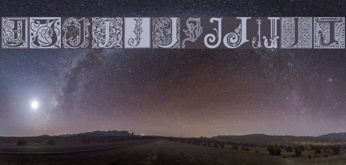 Ornamental Initials J Font examples