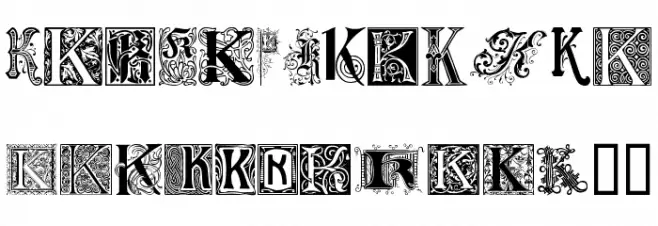 Ornamental Initials K Fuentes MAYÚSCULAS