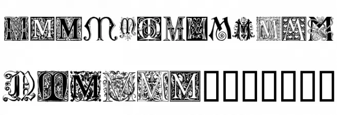 Ornamental Initials M フォント 大文字