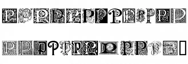 Ornamental Initials P Polices MAJUSCULES