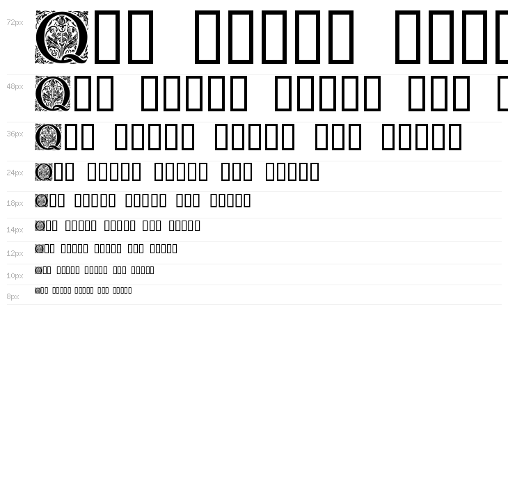 Ornamental Initials Q Waterfall