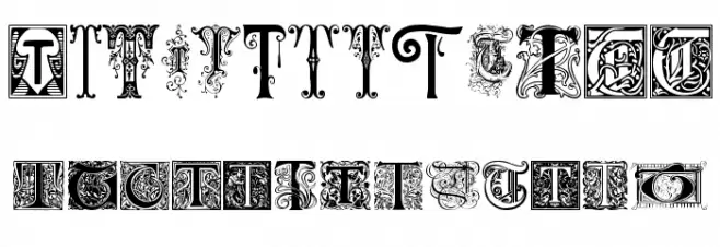 Ornamental Initials T フォント 大文字