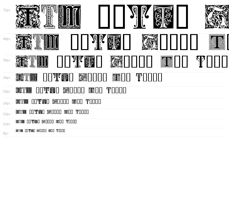 Ornamental Initials T Waterfall