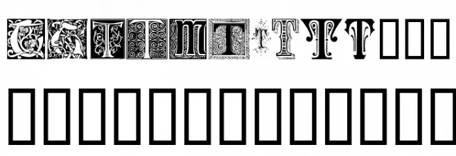 Ornamental Initials T फ़ॉन्ट लोअरकेस