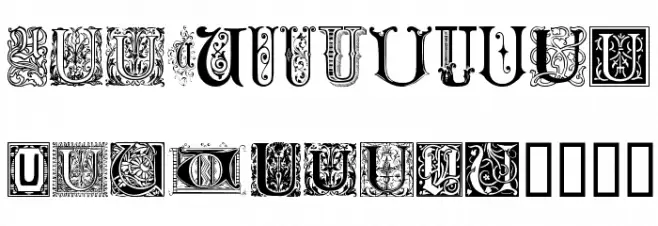 Ornamental Initials U Шрифта ВЕРХНИЙ