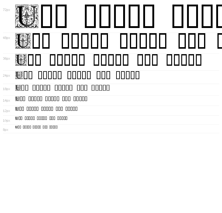 Ornamental Initials U Waterfall