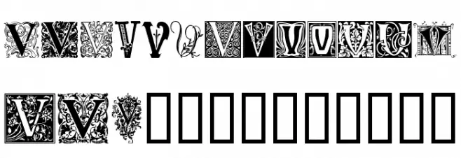 Ornamental Initials V フォント 大文字