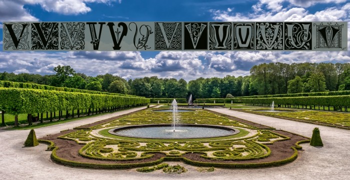 Ornamental Initials V Font examples