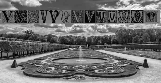 Ornamental Initials V Font examples
