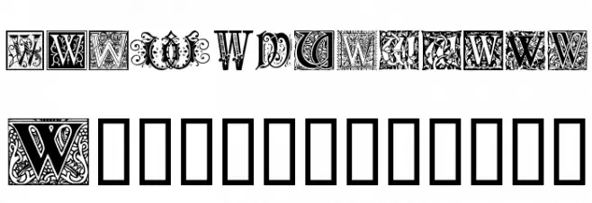 Ornamental Initials W Шрифта ВЕРХНИЙ