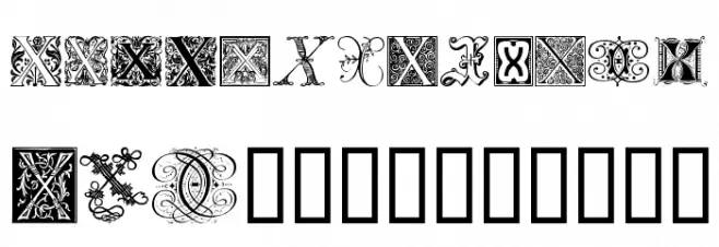 Ornamental Initials X फ़ॉन्ट अपरकेस