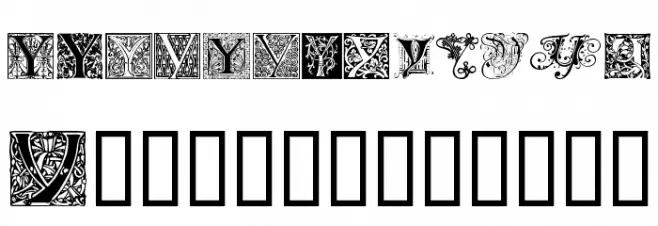 Ornamental Initials Y Schriftart Groß