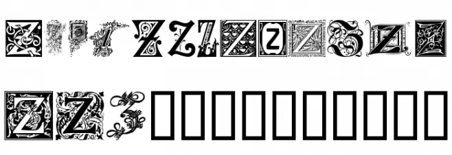 Ornamental Initials Z フォント 大文字