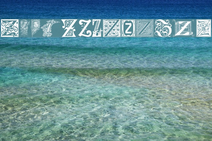 Ornamental Initials Z Font examples