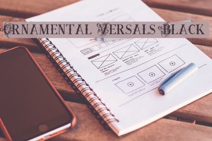 Ornamental Versals Black Font examples