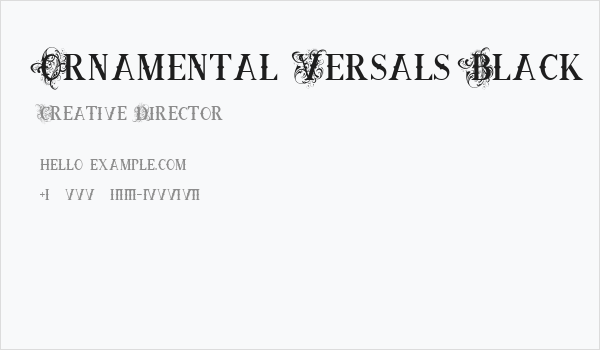 Ornamental Versals Black Business Card