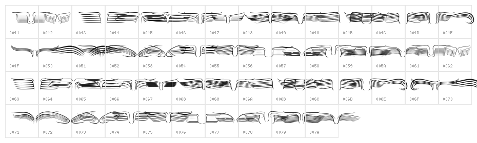 Ornamental Wings Regular Character Map