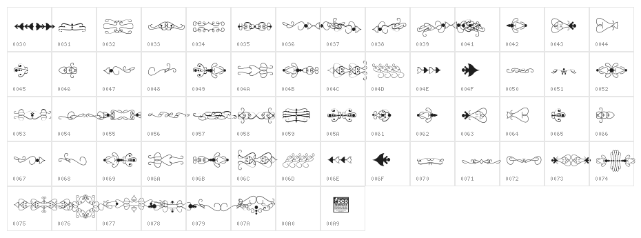 Ornamentis_PersonalUseOnly Character Map