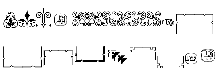 Ornamentos Orlas y Vinetas LGt Regular Font LOWERCASE