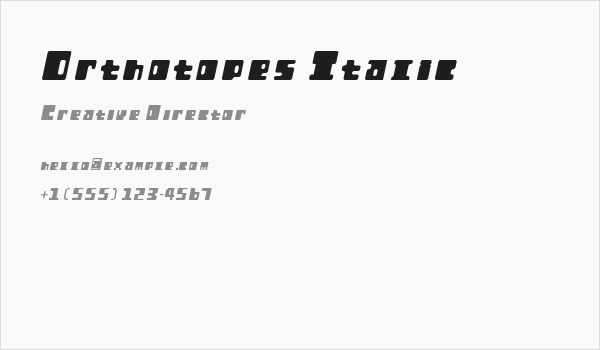 Orthotopes Italic Business Card