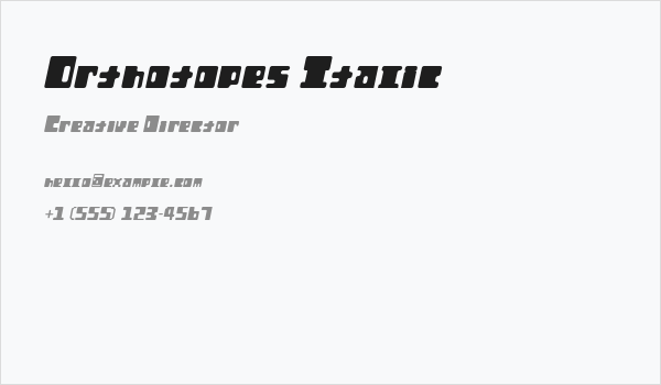 Orthotopes Italic Business Card