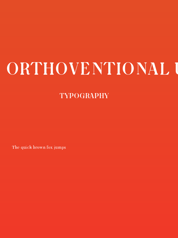 Orthoventional Upright Poster
