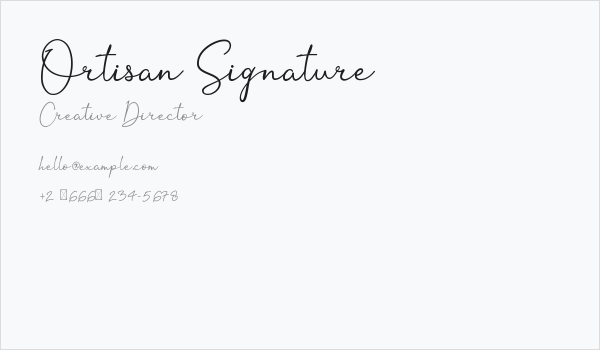 Ortisan Signature Business Card