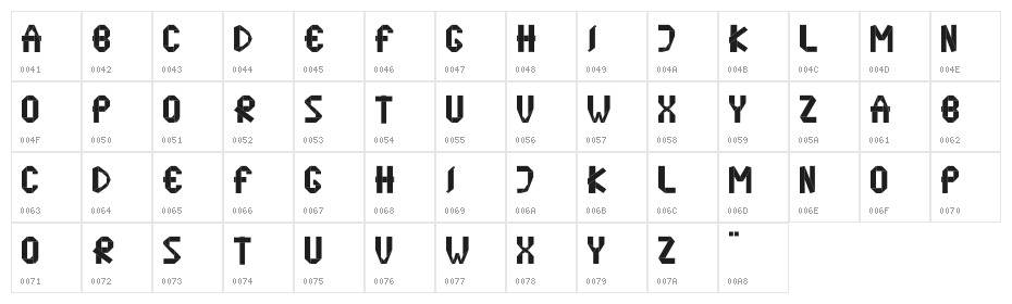 origame Character Map