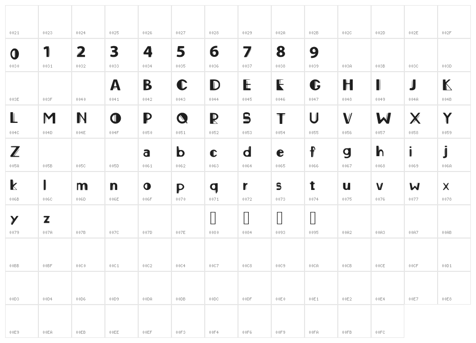 original_font Character Map