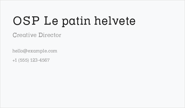 OSP Le patin helvete Business Card