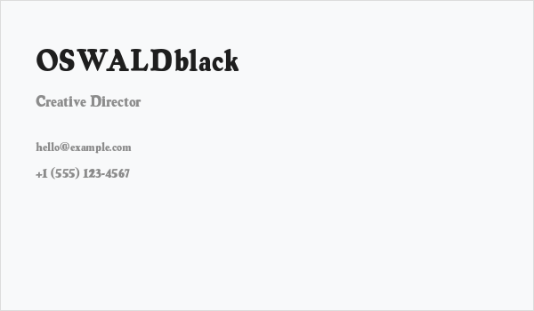 OSWALDblack Business Card