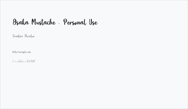 Osaka Mustache - Personal Use Business Card