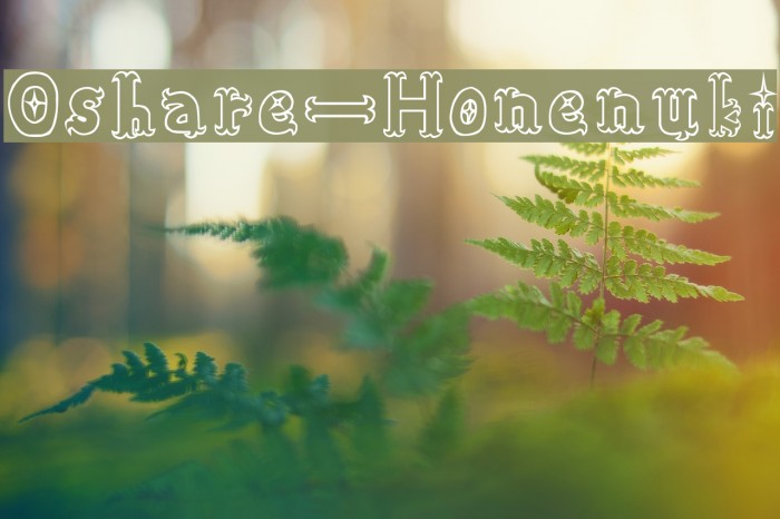 Oshare-Honenuki Font examples