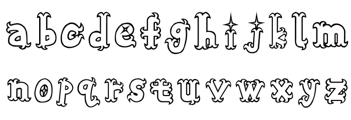 Oshare-Honenuki Font LOWERCASE