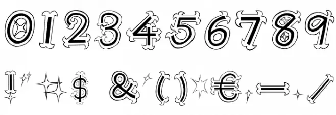 Oshare Font Alte caractere