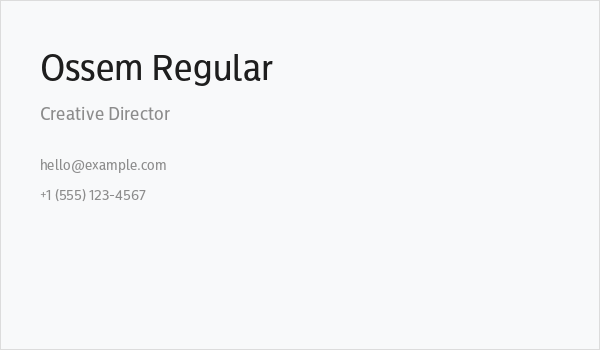 Ossem Regular Business Card