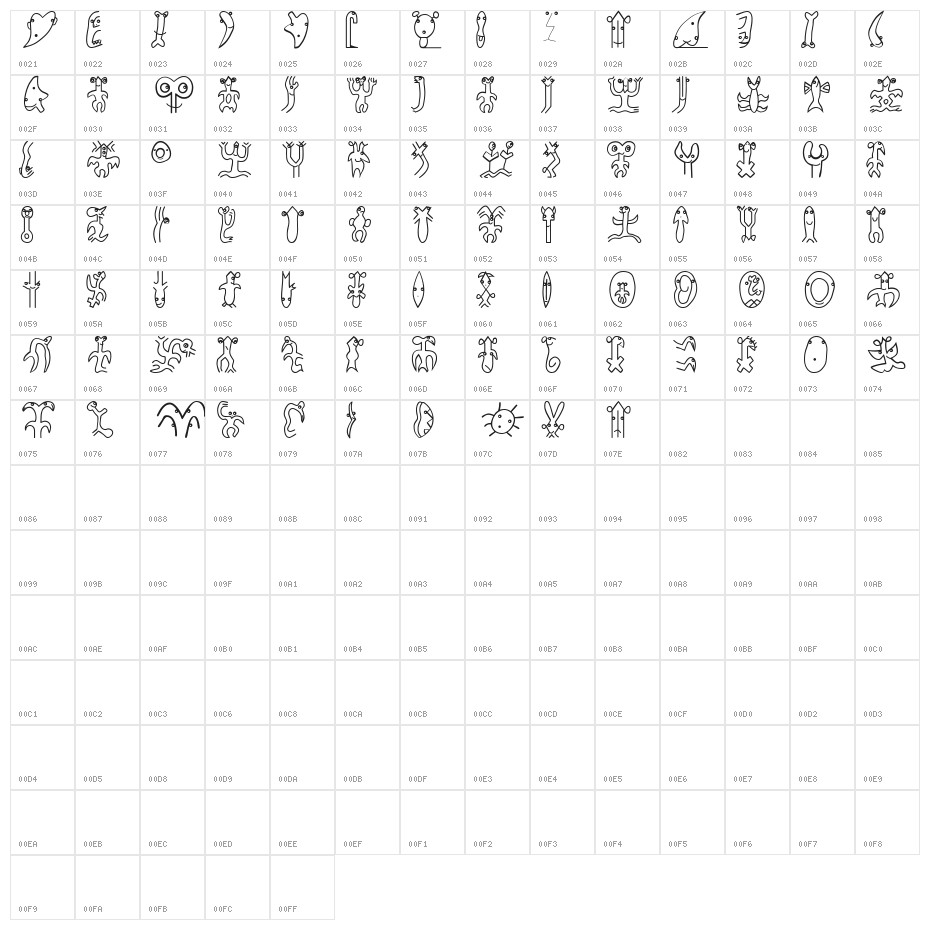 OsterinselPlus Character Map