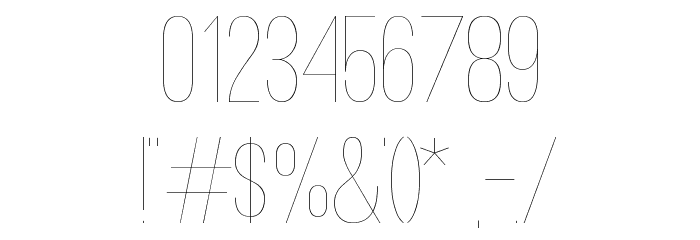 Ostrich Sans Condensed Light Font OTHER CHARS