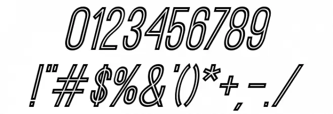 Ostrich Sans Inline Italic Font OTHER CHARS