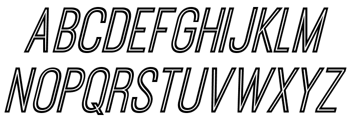 Ostrich Sans Inline Italic Font LOWERCASE