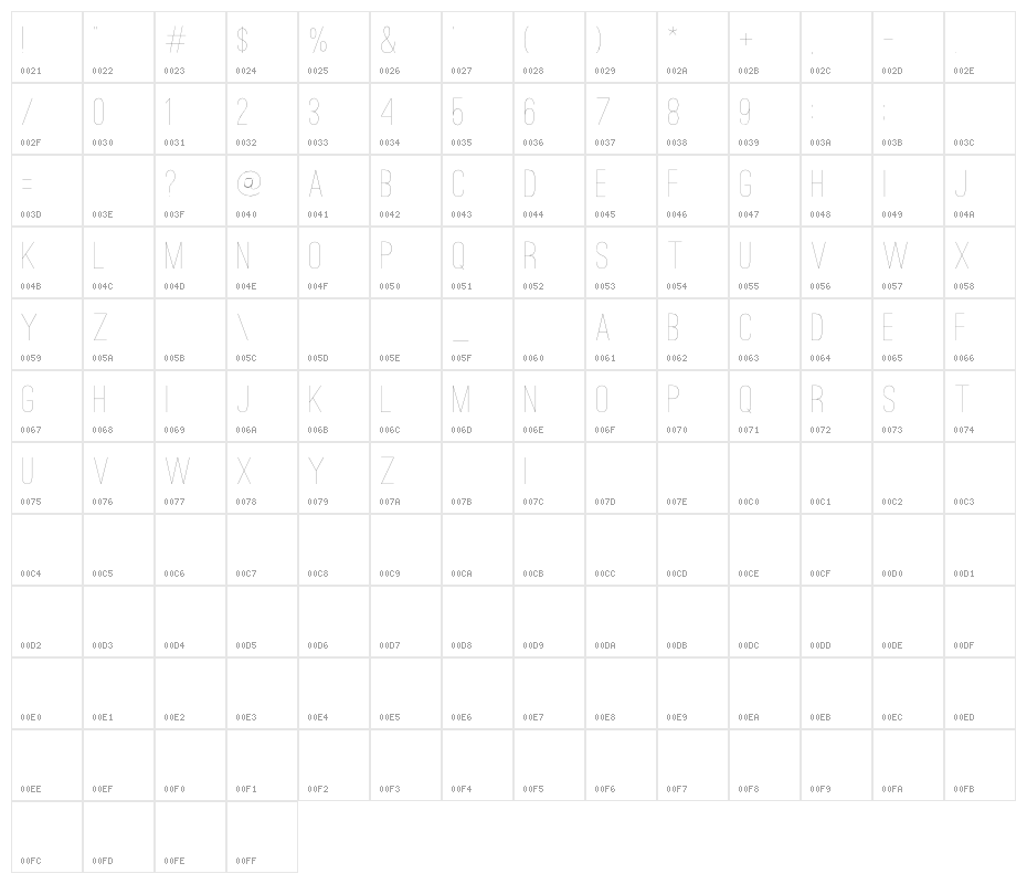 Ostrich Sans Light Character Map