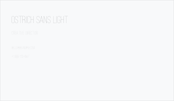 Ostrich Sans Light Business Card