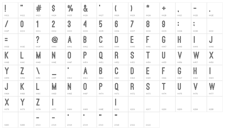 OstrichSans-Bold Character Map