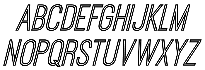 OstrichSansInline-Italic Font LOWERCASE