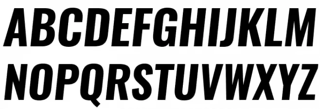 Oswald BoldItalic Schriftart Groß