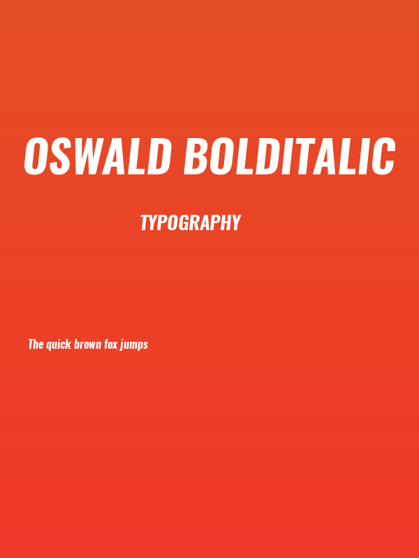 Oswald BoldItalic Poster
