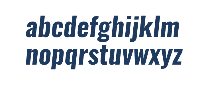 Oswald BoldItalic Lowercase
